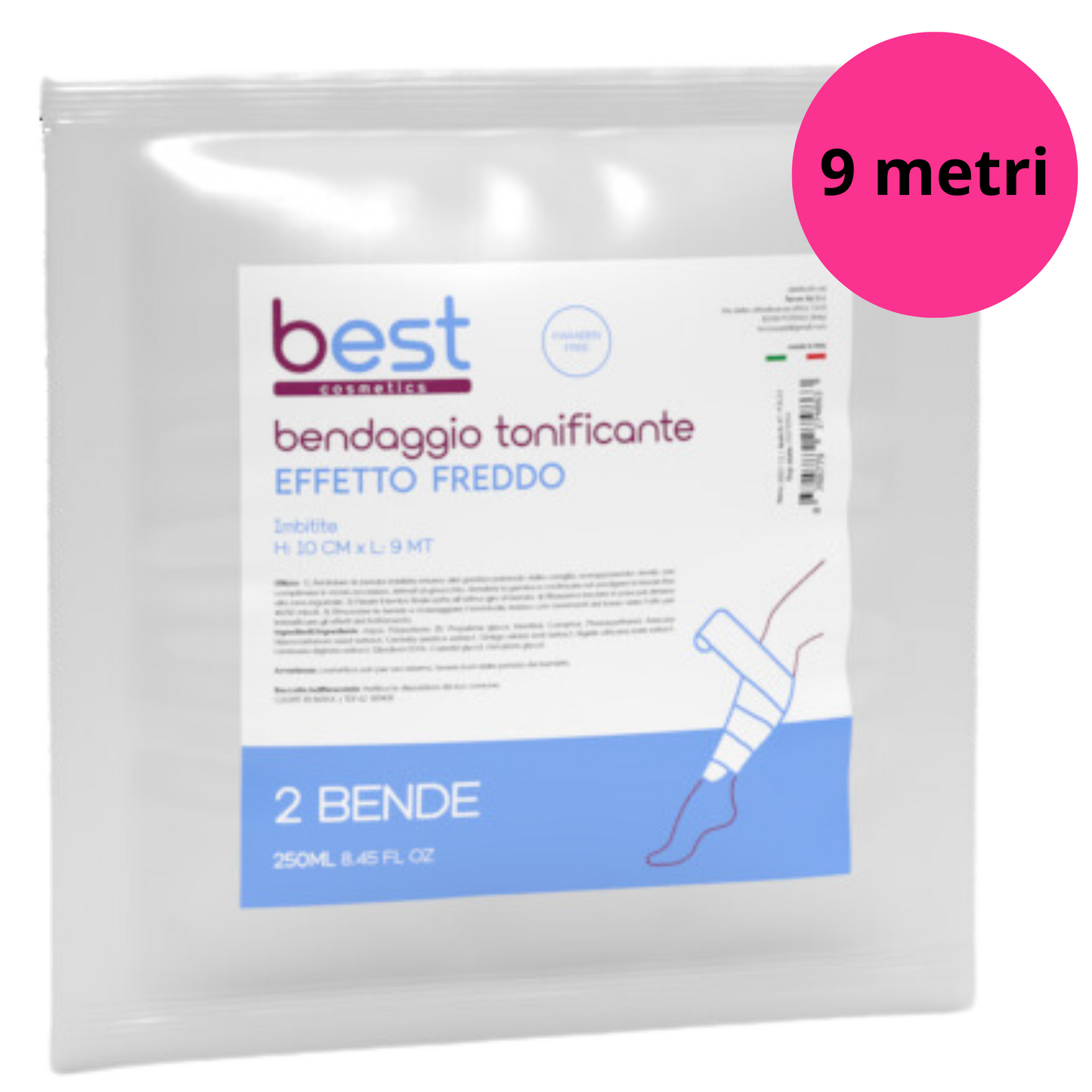 BEST COSMETICS - bendaggio tonificante effetto freddo 10 cm * 9 mt