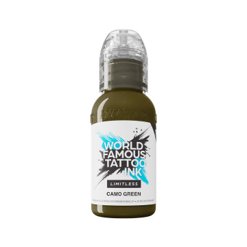 World Famous Limitless Tattoo Ink - Camo Green 30ml (EU REACH Version)