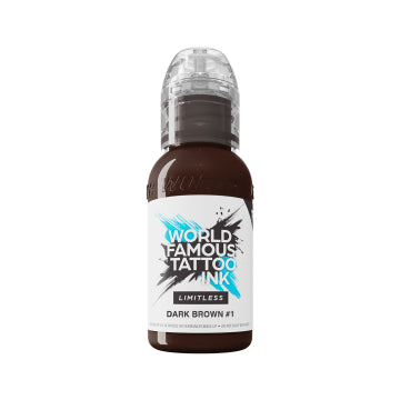 World Famous Limitless Tattoo Ink - Dark Brown 1 30ml (EU REACH Version)
