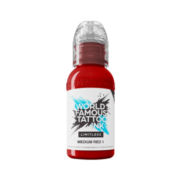 World Famous Limitless Tattoo Ink - Medium Red 1 30ml (EU REACH Version)