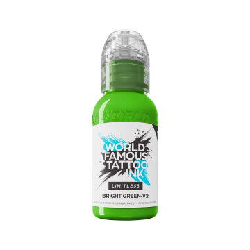 World Famous Limitless Tattoo Ink - Bright Green v2 30ml (EU REACH Version)