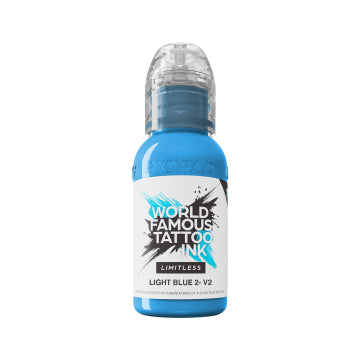 World Famous Limitless Tattoo Ink - Light Blue 2 v2 30ml (EU REACH Version)