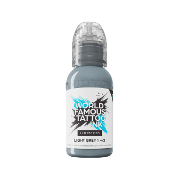 World Famous Limitless Tattoo Ink - Light Grey 1 v2 30ml (EU REACH Version)