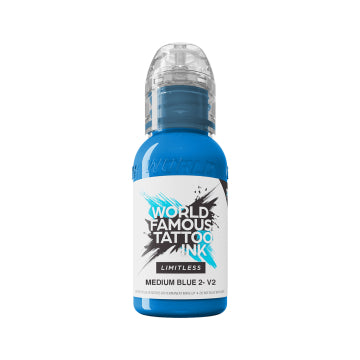 World Famous Limitless Tattoo Ink - Medium Blue 2 v2 30ml (EU REACH Version)