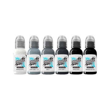 World Famous Limitless Tattoo Ink - Thomas Carli Jarlier Noire Ink Set v2 - 6x 30ml (EU REACH Version)