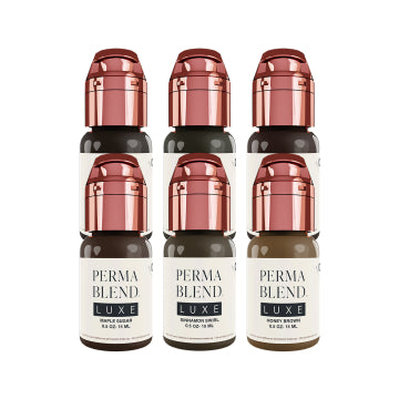 Perma Blend Luxe PMU Ink - The Chocolate Collection - Complete Set of 6x15ml (EU REACH Version)