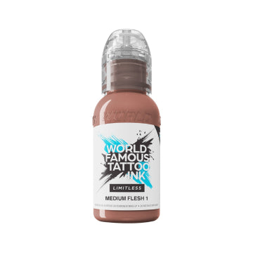 World Famous Limitless Tattoo Ink - Medium Flesh 1 30ml (EU REACH Version)